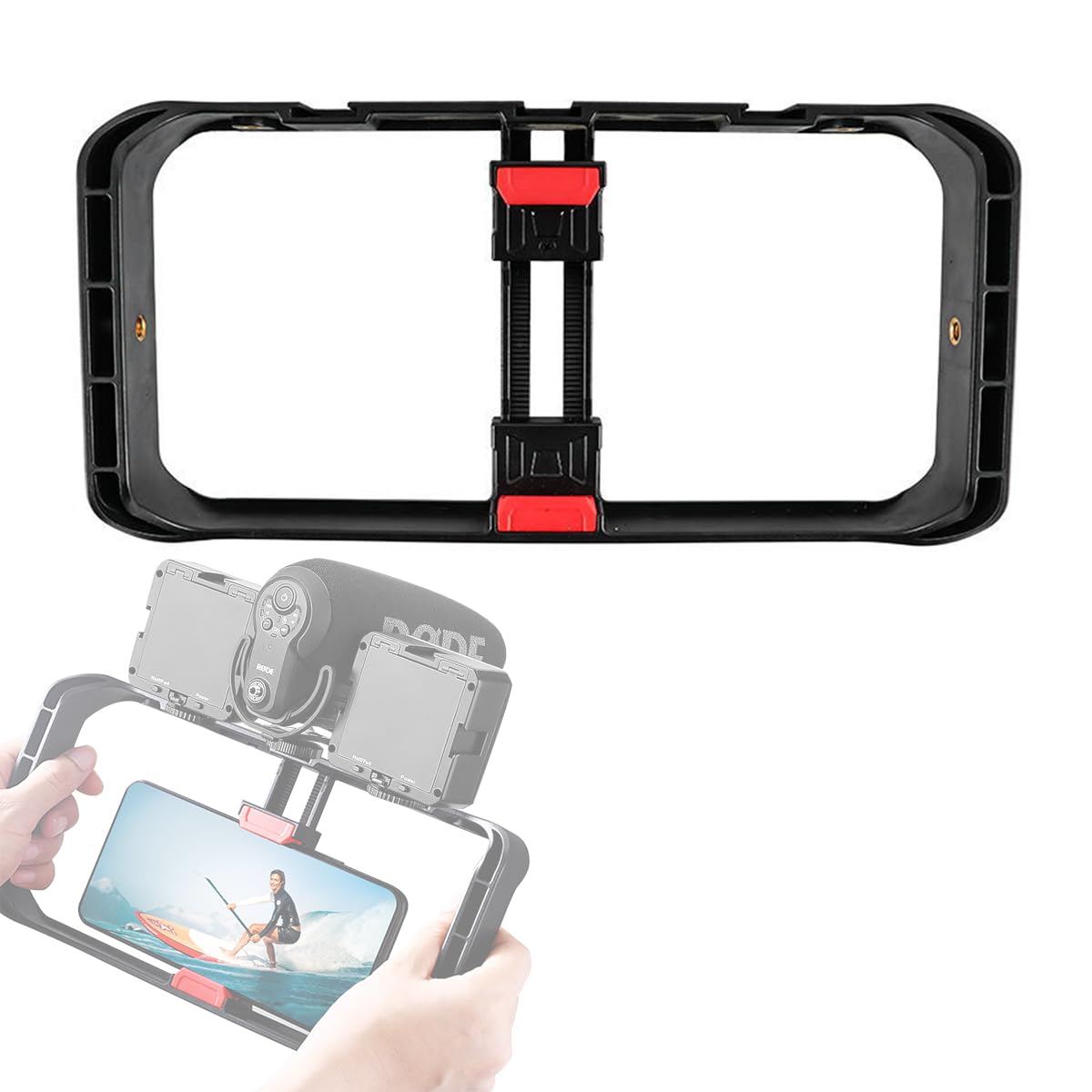 ZORBES Smartphone Video Rig, Phone Video Stabilizer Grip Vlogging Cage with Cold Shoe Tripod Mount, Phone Rig for Videomaker Film Maker Video grapher Compatible with iPhone Samsung and More, Black ZORBES Smartphone Video Rig, Phone Video Stabilizer Grip Vlogging Cage with Cold Shoe Tripod Mount, Phone Rig for Videomaker Film Maker Video grapher Compatible with iPhone Samsung and More, Black